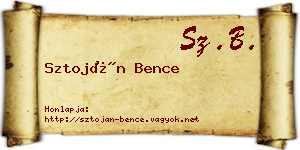 Sztoján Bence névjegykártya